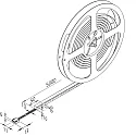 Hera Damp proof LED RGB Tape F, IP54, 500cm, 600 LED, 24V DC, 65W 120°, incl. connecting cable, for homogeneous RGB area light