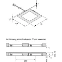 Luminaria empotrable FAQ 58 - LED-24 angular IP44/IP20, acero cepillado regulable 3W 225lm 3000K 115° 115° CRI > 93