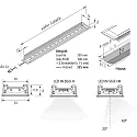 Hera Luminaria empotrable LED IN-STICK H plano, versión incorporada, simétrico, microprismático IP20, aluminio