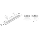 Hera Luminaria lineal LED TOP-STICK H plano, versión de montaje en superficie, simétrico, microprismático IP20, aluminio