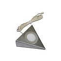 Luminaria de subestructura UL 2-LED F con enchufe IP20, acero inoxidable, ópalo regulable 3W 210lm 4000K CRI 90-100 12.4cm