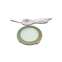 Luminaria de superficie FR 68-LED redondo, con enchufe IP20, acero inoxidable, ópalo regulable