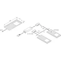 Hera Luminaria de subestructura LED SLIM-PAD F con enchufe IP20, ópalo, negro regulable 5W 285lm 4000K 110° 110° CRI 80-89