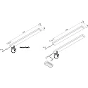 3pc. set of under-cabinet luminaire LED ADD-ON Mini + LED transformer LED 24 / 15W + touch dimmer, 4.3W 3000K 280lm 110°, alu