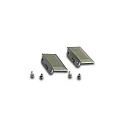 2pc. set of end cap for LED milling mount profile, 24mm, with fastening screws, anodised alu