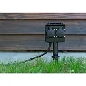HEITRONIC Enchufes de jardín con pincho para clavar DUBAI doble, con enchufe, grafito