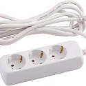 HEITRONIC Regleta de alimentación 3G 1.5mm² - DE / FR / B - 300CM 3 veces, con enchufe, blanco