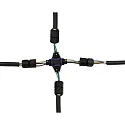 HEITRONIC Unión para cables X-TYPE 3 polos, negro