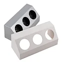Toma de corriente SALERNO / CORNER SURFACE MOUNT 3 veces, con cable abierto, inclinado, negro, plata, blanco