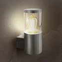 HEITRONIC Luminaria de pared para exteriores NAXOS cilíndrico E27 IP44, acero inoxidable regulable