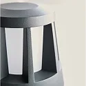 HEITRONIC Luminaria de caminos GOMERA redondo IP65, antracita, ópalo 