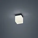 Luminaria de techo KETO angular, conmutable, con difusor IP44, negro mate 