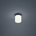 ceiling luminaire KETO cylindrical, switchable, with diffuser IP44, black matt 