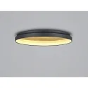 ceiling luminaire MORI CCT Switch, with diffuser IP20, black matt, gold leaf dimmable