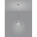 Luminaria colgante FLUTE IP20, cromo, satinado regulable