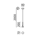 Luminaria colgante FLUTE IP20, cromo, satinado regulable