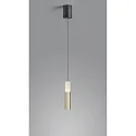 Luminaria colgante LIDOS de 1 llama, directo / indirecto IP20, negro mate, hoja de oro regulable