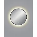Helestra Espejo con iluminación VIDO Ø 70CM Tunable White, indirecta IP44, negro 