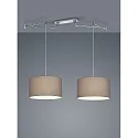 Luminaria colgante CERTO 2 de 2 llamas E27 IP20, cromo, color café moca
