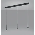 pendant luminaire FLUTE 3 flames IP20, satined, black chrome dimmable