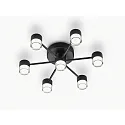 ceiling luminaire KALA 7 flames, rigid IP20, black matt dimmable