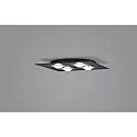 Helestra ceiling luminaire NOMI 4 flames, square LED IP20, black dimmable