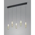 pendant luminaire LIDOS 5 flames, direct / indirect IP20, black matt dimmable