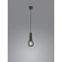 Luminaria colgante GARA de 1 llama E27 IP20, cromo negro regulable
