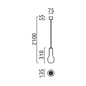 Helestra Luminaria colgante GARA de 1 llama E27 IP20, cromo negro regulable