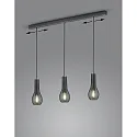 Helestra pendant luminaire GARA 3 flames E27 IP20, black chrome