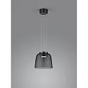 pendant luminaire ODA with shade IP20, black chrome dimmable
