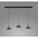 Helestra Luminaria colgante SICA de 3 llamas IP20, negro mate regulable