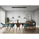 Helestra Luminaria colgante SICA de 3 llamas IP20, negro mate regulable