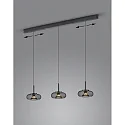 Helestra Luminaria colgante SICA de 3 llamas IP20, dorado, negro regulable