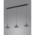 Helestra Luminaria colgante SICA de 3 llamas IP20, dorado, negro regulable