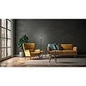 Helestra floor lamp ELARA with cord dimmer, ring shape IP20, gold, black matt dimmable