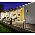 Helestra Luminaria de pared para exteriores DAY angular, redondo, conmutable IP65, grafito 