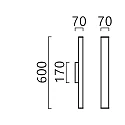 Helestra Luminaria de pared ALLA 60 conmutable IP44, cromo 