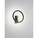 wall luminaire ELARA ring shape IP20, gold, black matt dimmable