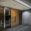 Helestra Luminaria de techo para exteriores POSH con la óptica del lente IP65, grafito 