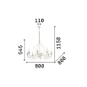 Ideal Lux Luminaria araña CORTE SP8 de 8 llamas E14 IP20, blanco antiguo 