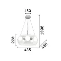 Luminaria colgante AUDI-10 SP5 de 5 llamas E27 IP20, cromo, color humo