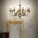 Ideal Lux Luminaria araña DORA SP8 de 8 llamas E14 IP20, oro antiguo, hoja de oro 