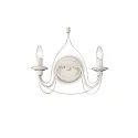 Luminaria de pared CORTE AP2 de 2 llamas E14 IP20, blanco antiguo 