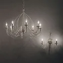 Ideal Lux Luminaria de pared CORTE AP2 de 2 llamas E14 IP20, blanco antiguo 