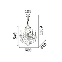 Ideal Lux Luminaria araña GIOCONDA SP6 de 6 llamas E14 IP20, dorado 