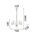 Luminaria araña PEGASO SP5 de 5 llamas E14 IP20, blanco 