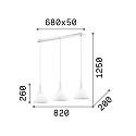 Ideal Lux Luminaria colgante COCKTAIL SB3 SMALL de 3 llamas E14 IP20, blanco
