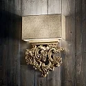 Ideal Lux Wall luminaire PETER AP2, 2 flames, E14, wood/linen