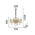 Ideal Lux Luminaria araña NEGRESCO SP8 de 8 llamas E14 IP20, transparente